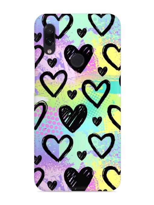 Bright Pattern Hearts Snap Case for Xiaomi Redmi Note 7 Zapvi