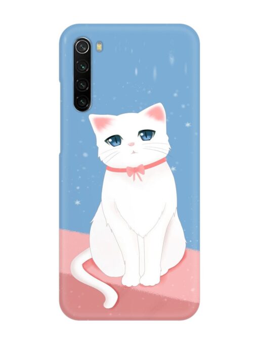 Cute White Cat Snap Case for Xiaomi Redmi Note 8 Zapvi