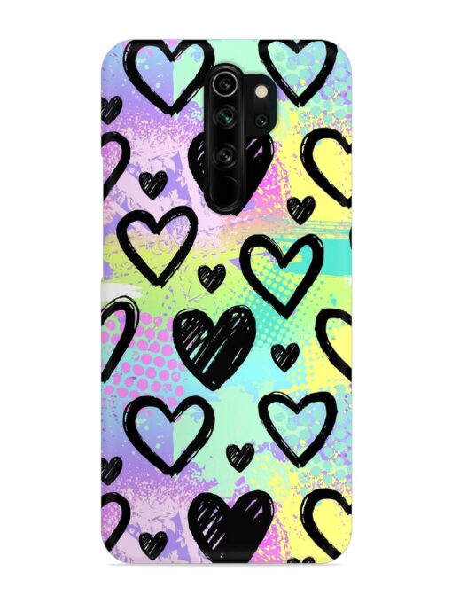 Bright Pattern Hearts Snap Case for Xiaomi Redmi Note 8 Pro Zapvi