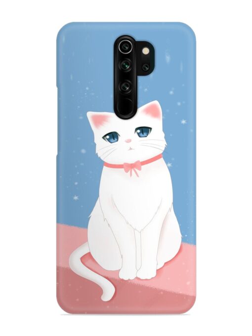 Cute White Cat Snap Case for Xiaomi Redmi Note 8 Pro Zapvi