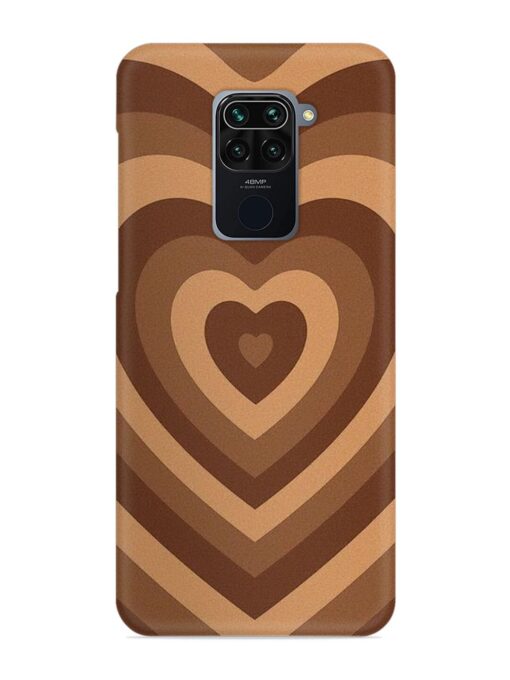 Brown Heart Snap Case for Xiaomi Redmi Note 9