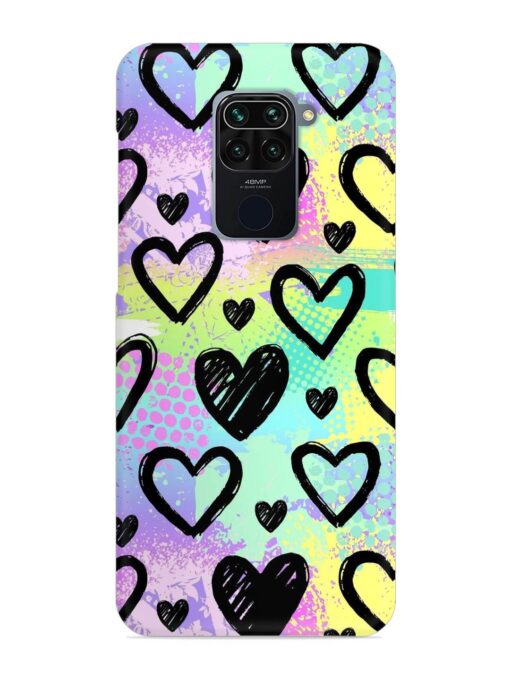 Bright Pattern Hearts Snap Case for Xiaomi Redmi Note 9