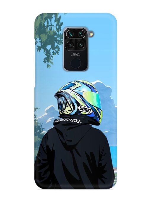 Rider With Helmet Snap Case for Xiaomi Redmi Note 9 Zapvi