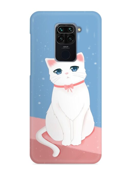 Cute White Cat Snap Case for Xiaomi Redmi Note 9