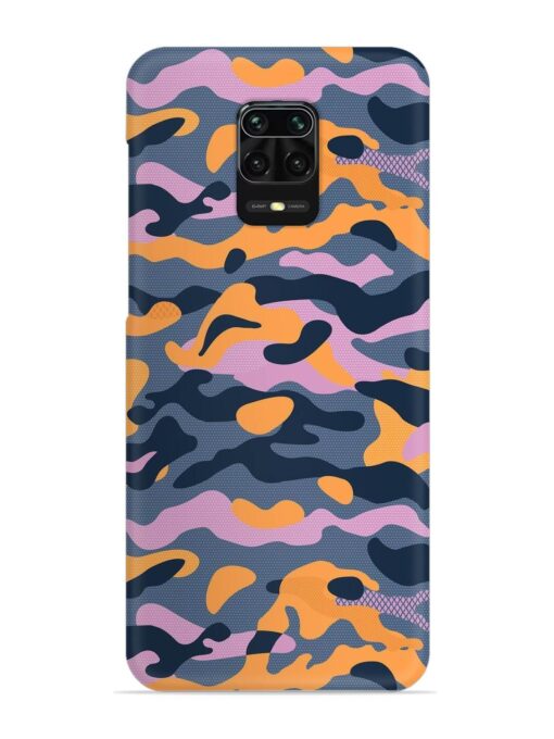 Camouflage Army Military English Orange Art Snap Case for Xiaomi Redmi Note 9 Pro Zapvi