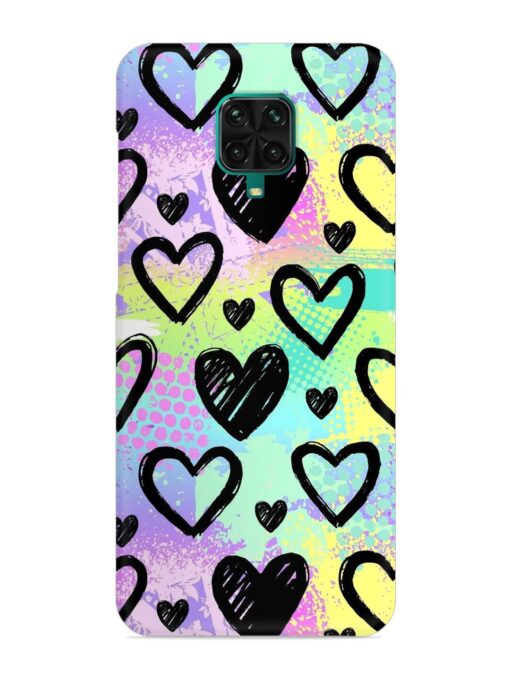 Bright Pattern Hearts Snap Case for Xiaomi Redmi Note 9 Pro Max Zapvi