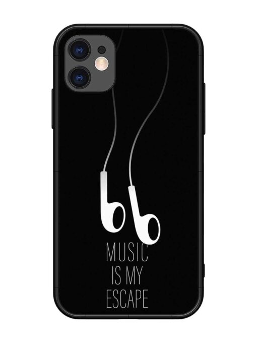 Music Is My Escape Glossy Metal Phone Cover for Apple Iphone 11 Zapvi