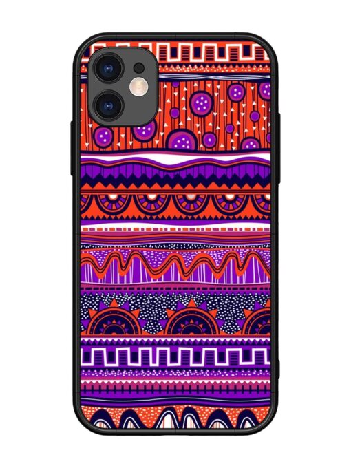 Ethnic Seamless Pattern Glossy Metal TPU Phone Cover for Apple Iphone 11 Zapvi