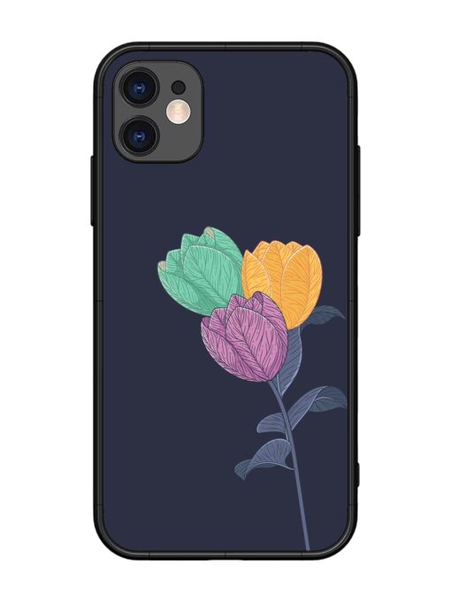 Flower Vector Glossy Metal Phone Cover for Apple Iphone 11 Zapvi