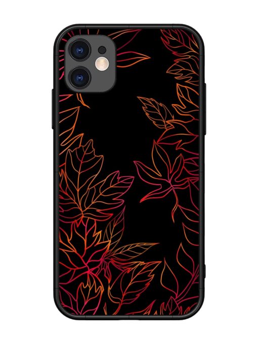 Red Floral Pattern Glossy Metal Phone Cover for Apple Iphone 11 Zapvi