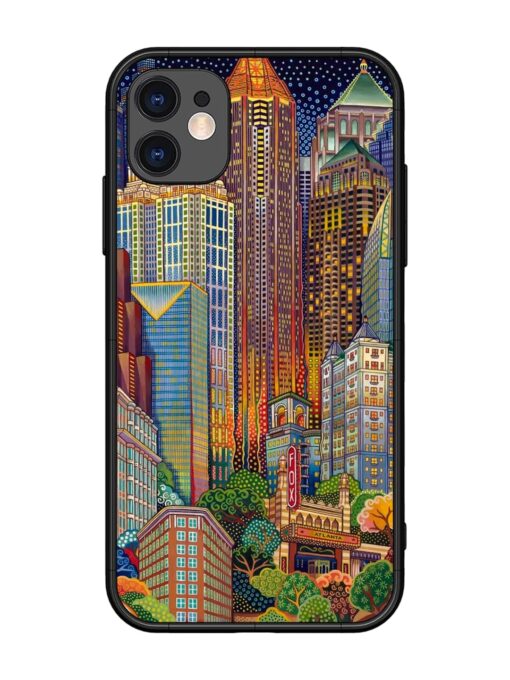 Cityscapes Art Glossy Metal Phone Cover for Apple Iphone 11 Zapvi