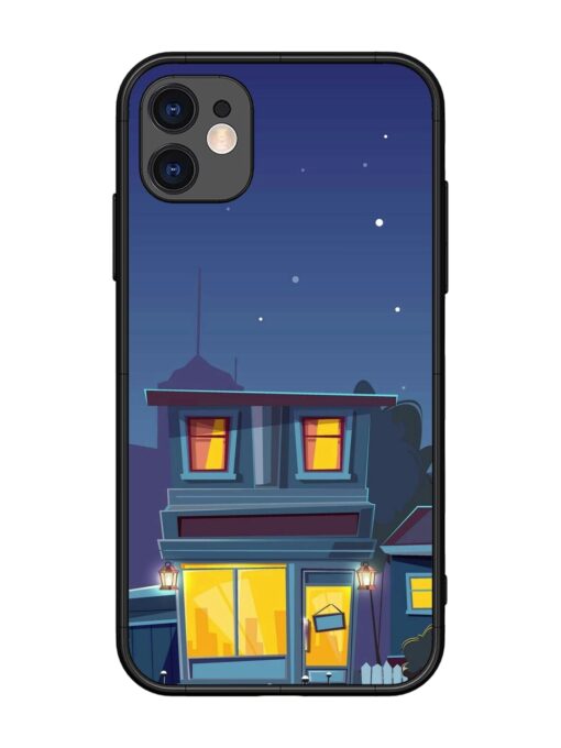 Vector Night House Glossy Metal Phone Cover for Apple Iphone 11 Zapvi