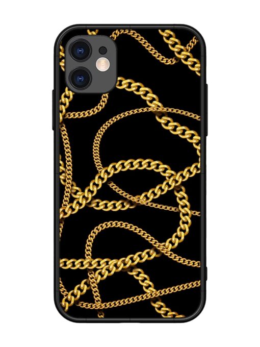 Decorative Golde Chain Glossy Metal Phone Cover for Apple Iphone 11 Zapvi