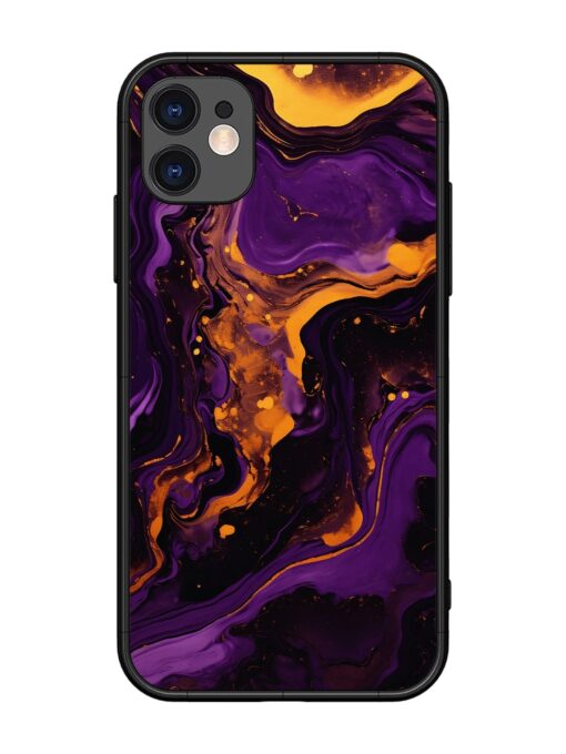 Painting Of A Purple Glossy Metal Phone Cover for Apple Iphone 11 Zapvi