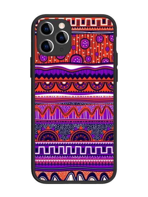 Ethnic Seamless Pattern Glossy Metal TPU Phone Cover for Apple Iphone 11 Pro