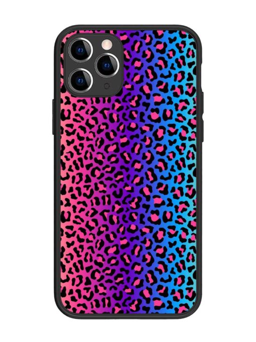 Colorful Leopard Seamless Glossy Metal Phone Cover for Apple Iphone 11 Pro