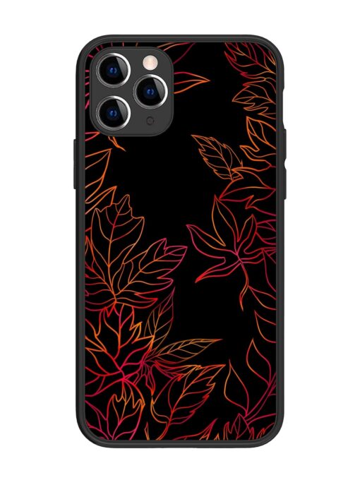 Red Floral Pattern Glossy Metal Phone Cover for Apple Iphone 11 Pro Zapvi