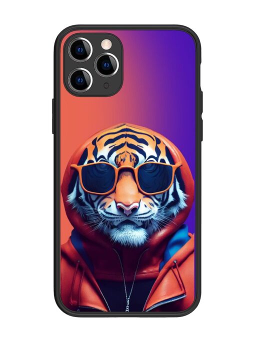 Tiger Animation Glossy Metal Phone Cover for Apple Iphone 11 Pro Zapvi