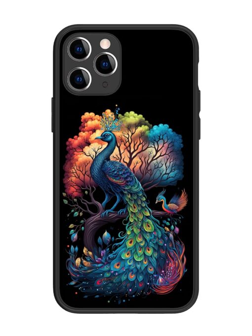 Peacock Tree Art Glossy Metal Phone Cover for Apple Iphone 11 Pro Zapvi