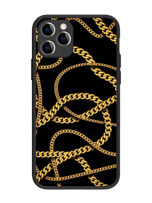 Decorative Golde Chain Glossy Metal Phone Cover for Apple Iphone 11 Pro Zapvi