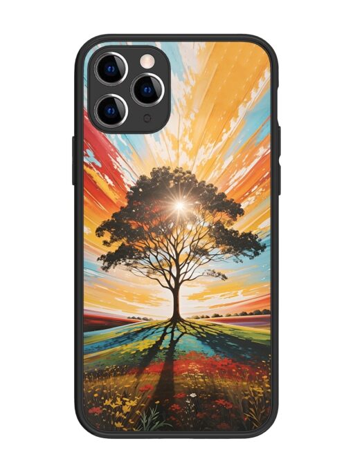 Abstract Tree Colorful Art Glossy Metal Phone Cover for Apple Iphone 11 Pro Zapvi