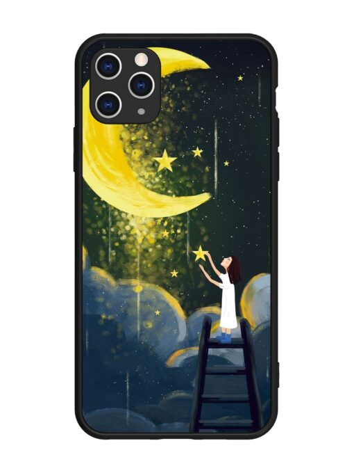 Moonlight Healing Night Illustration Glossy Metal TPU Phone Cover for Apple Iphone 11 Pro Max Zapvi