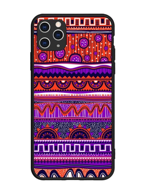 Ethnic Seamless Pattern Glossy Metal TPU Phone Cover for Apple Iphone 11 Pro Max Zapvi