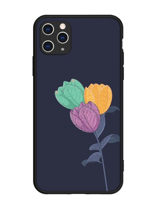 Flower Vector Glossy Metal Phone Cover for Apple Iphone 11 Pro Max Zapvi