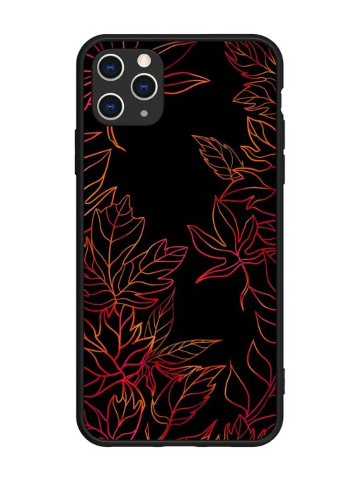 Red Floral Pattern Glossy Metal Phone Cover for Apple Iphone 11 Pro Max Zapvi