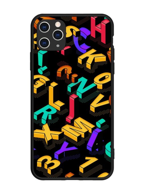 Seamless Pattern With Letters Glossy Metal Phone Cover for Apple Iphone 11 Pro Max Zapvi