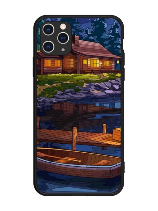 Village Night Scene Glossy Metal Phone Cover for Apple Iphone 11 Pro Max Zapvi