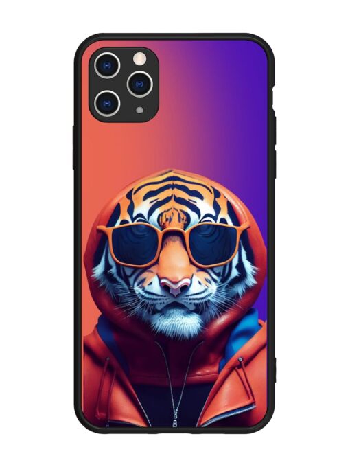 Tiger Animation Glossy Metal Phone Cover for Apple Iphone 11 Pro Max Zapvi