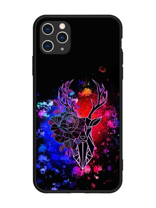 Floral Deer Art Glossy Metal Phone Cover for Apple Iphone 11 Pro Max Zapvi