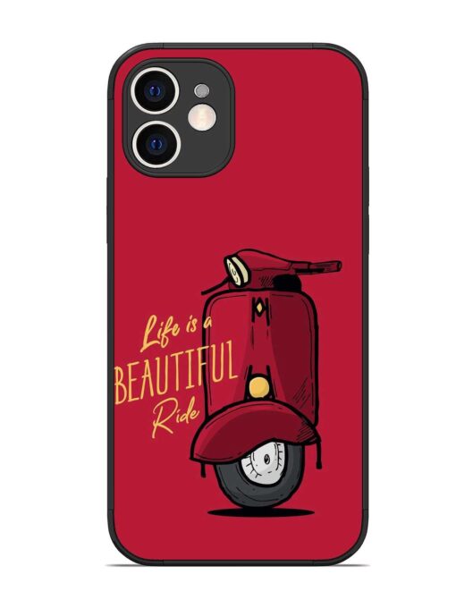 Life Is Beautiful Rides Glossy Metal Phone Cover for Apple Iphone 12 Zapvi