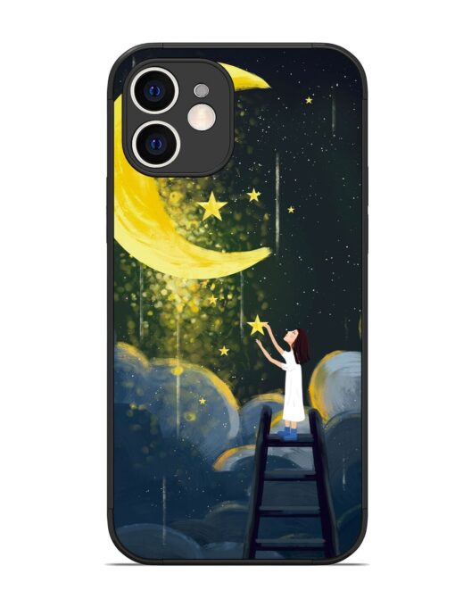 Moonlight Healing Night Illustration Glossy Metal TPU Phone Cover for Apple Iphone 12 Zapvi