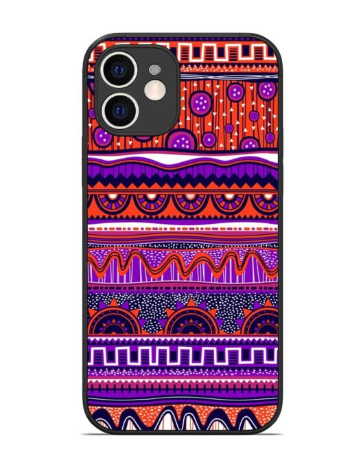 Ethnic Seamless Pattern Glossy Metal TPU Phone Cover for Apple Iphone 12 Zapvi