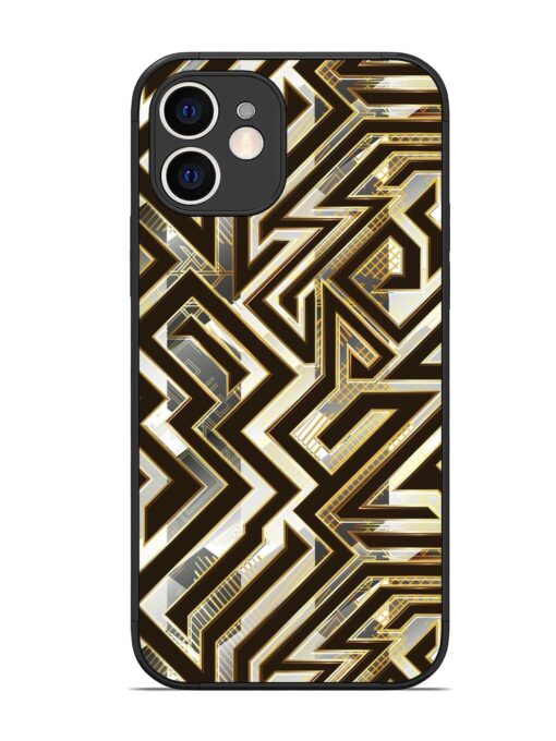 Technology Geometric Seamless Glossy Metal Phone Cover for Apple Iphone 12 Zapvi