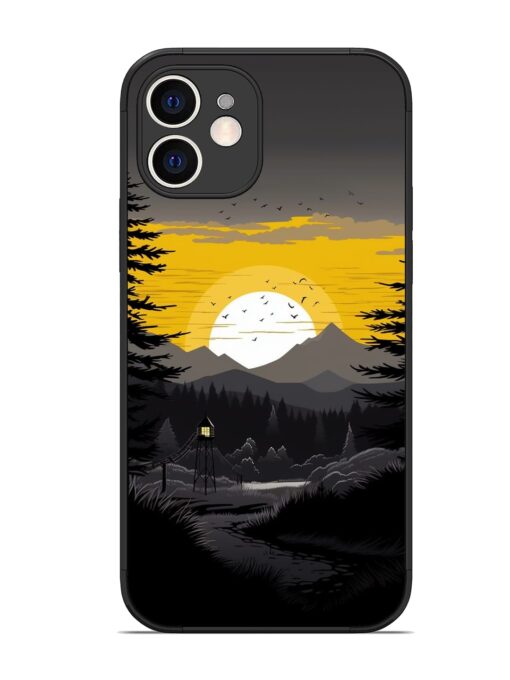 Sunset Vector Glossy Metal Phone Cover for Apple Iphone 12