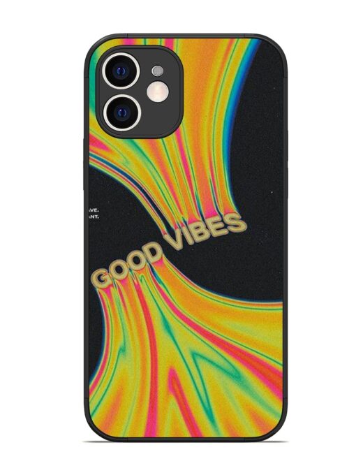 Good Vibes Glossy Metal Phone Cover for Apple Iphone 12 Zapvi