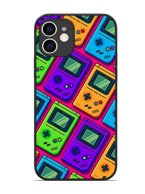 Game Seamless Pattern Glossy Metal Phone Cover for Apple Iphone 12 Zapvi