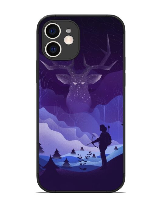 Deer Forest River Glossy Metal Phone Cover for Apple Iphone 12 Zapvi