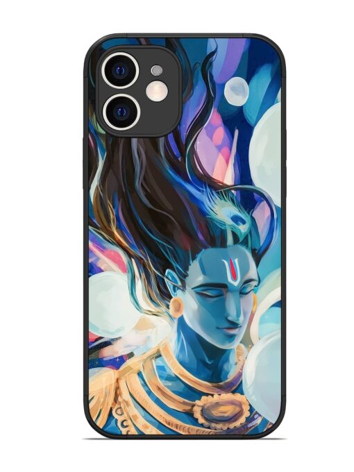 Bhagwan Sri Krishna Glossy Metal Phone Cover for Apple Iphone 12 Zapvi