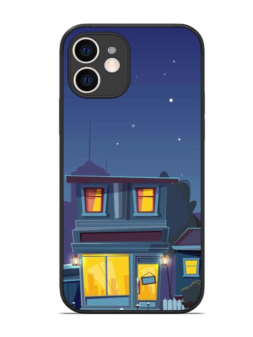 Vector Night House Glossy Metal Phone Cover for Apple Iphone 12