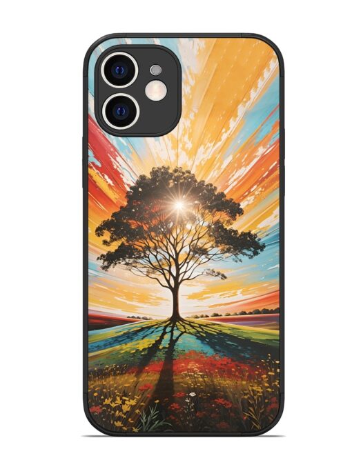 Abstract Tree Colorful Art Glossy Metal Phone Cover for Apple Iphone 12 Zapvi