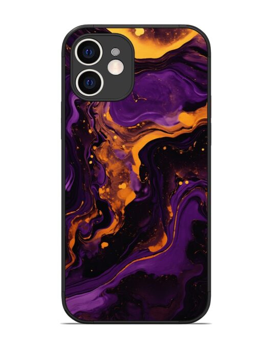 Painting Of A Purple Glossy Metal Phone Cover for Apple Iphone 12