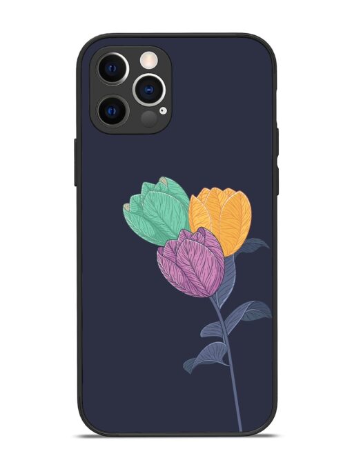 Flower Vector Glossy Metal Phone Cover for Apple Iphone 12 Pro