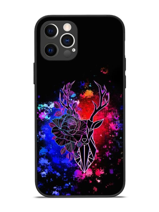 Floral Deer Art Glossy Metal Phone Cover for Apple Iphone 12 Pro Zapvi