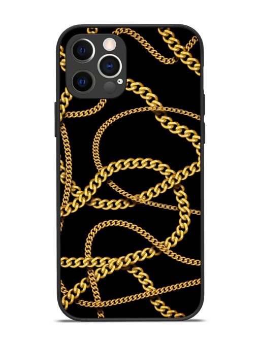 Decorative Golde Chain Glossy Metal Phone Cover for Apple Iphone 12 Pro Zapvi