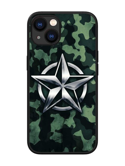 Indian Army Star Design Glossy Metal Phone Cover for Apple Iphone 13 Zapvi