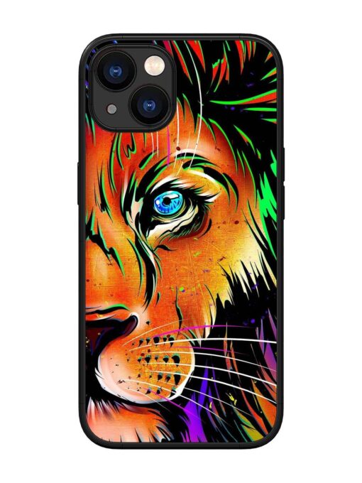 Colorful Lion Design Glossy Metal TPU Phone Cover for Apple Iphone 13 Zapvi